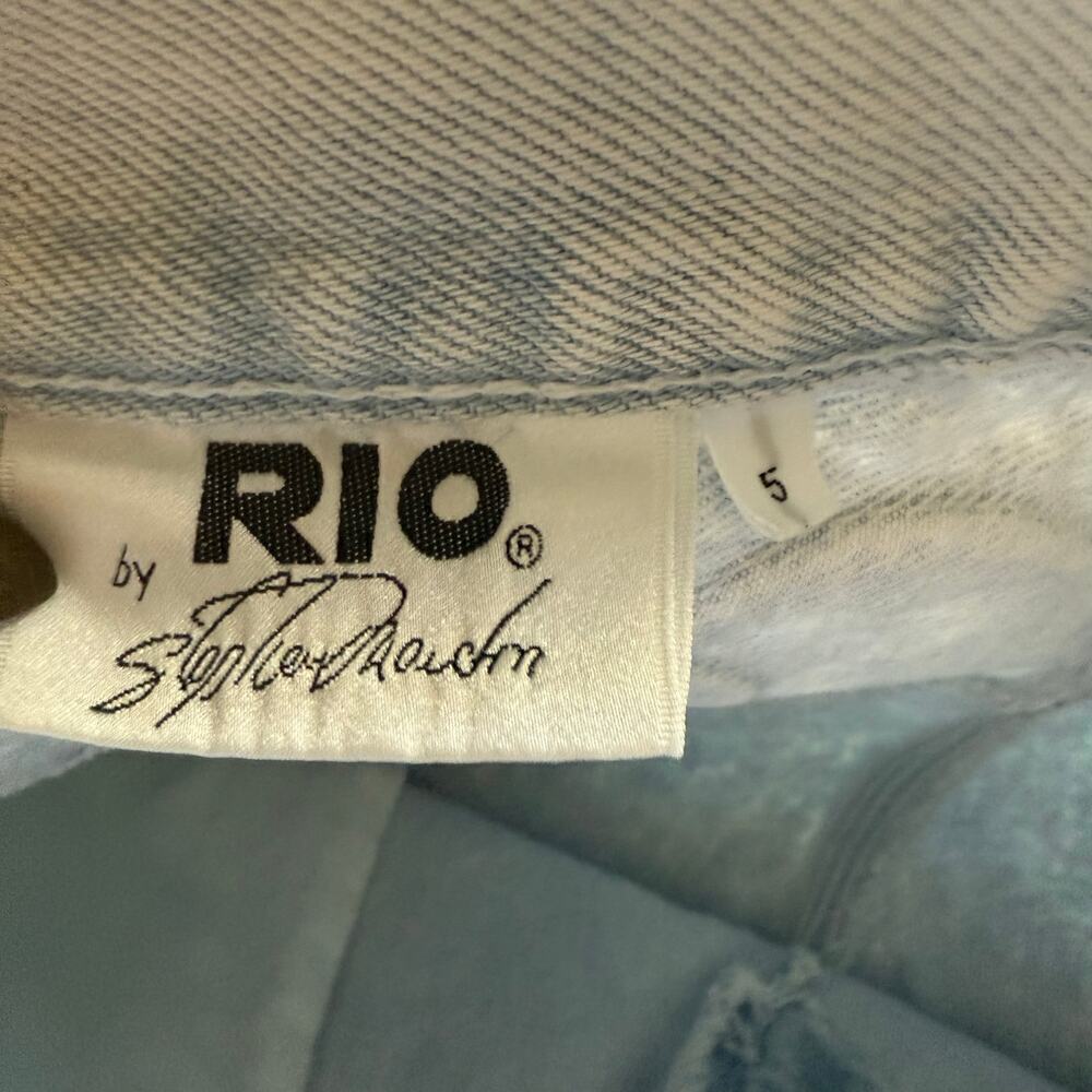 Vintage Western Rope Stitched Straight Jeans Sz 5 Cowgirl Rodeo Embroidered 90s - Picture 8 of 15